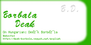 borbala deak business card